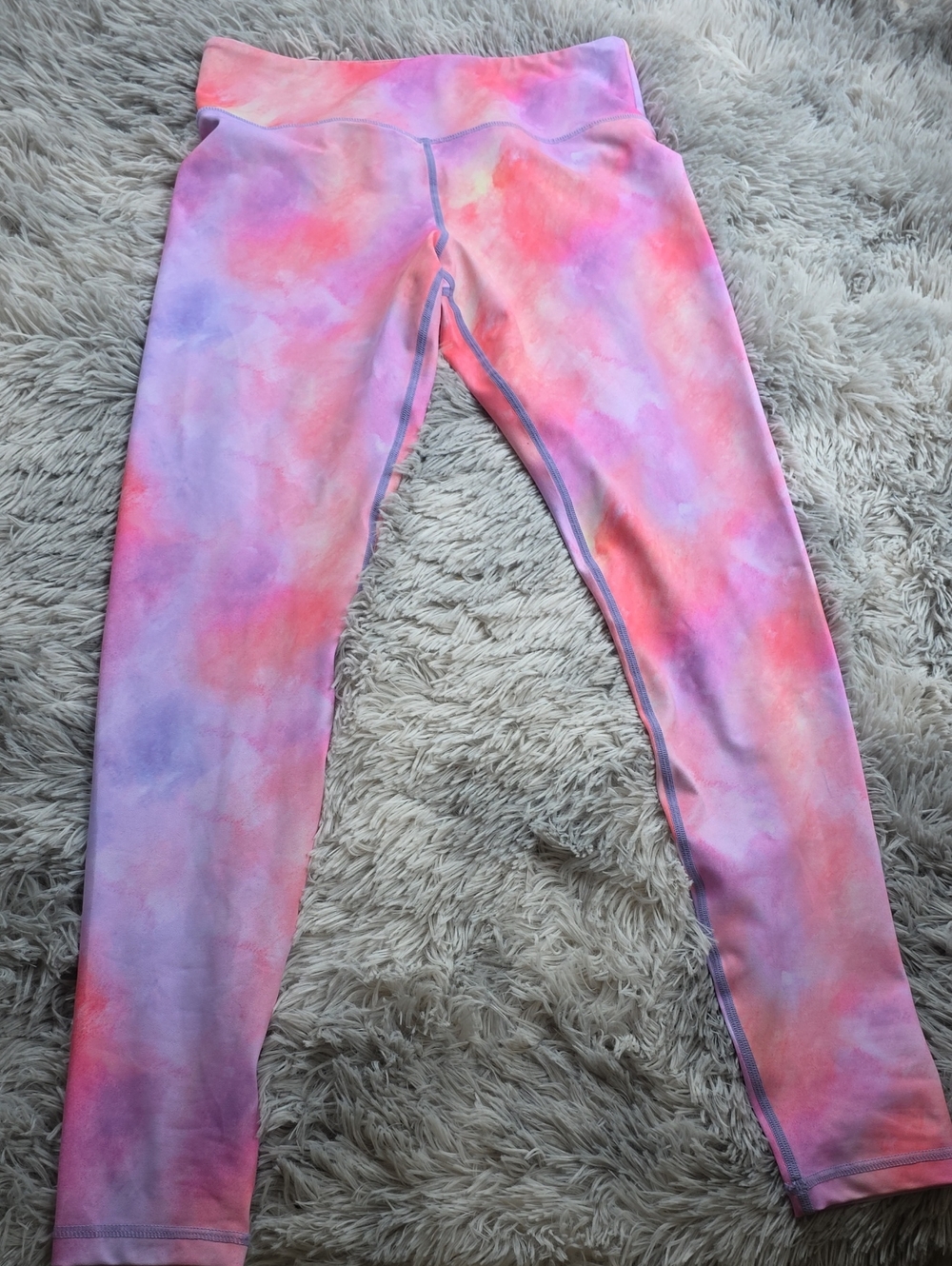 ZYIA Pink and Purple Tie-Dye Kids Leggings